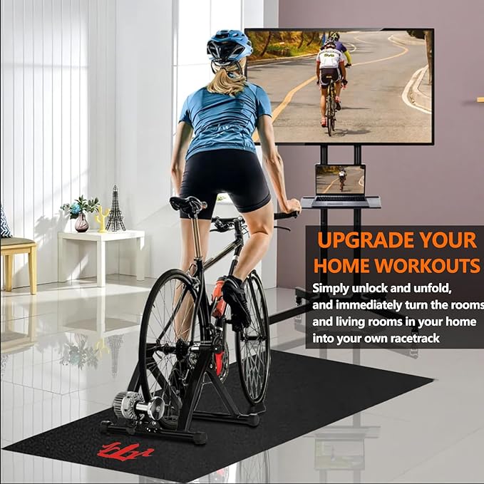 Treadmill Mat Compatible, Peloton Bike Mat for Hardwood Floors or Carpet, Exercise Equipment Upgrade Thickness 6mm Non Slip, with Non-Slip Sweat-Proof for Original Bike, Stationary Bike