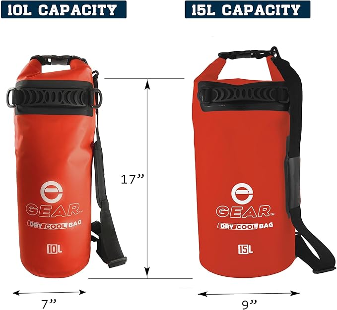 Insulated Dry Bag Floating Cooler – 10L / 15L / 25L Roll Top, Leak Proof, Waterproof, Collapsible, with Padded Shoulder Strap - Perfect for Kayaking Fishing Beach