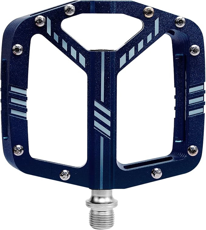 BUCKLOS MTB Flat Pedals Mountain Bike Pedals, 3 Bearings CNC Adult Road Bike Pedals, Bicycle Platform Aluminum Alloy Non-Slip Pedal for Gravel Bike/BMX 9/16"(Black)