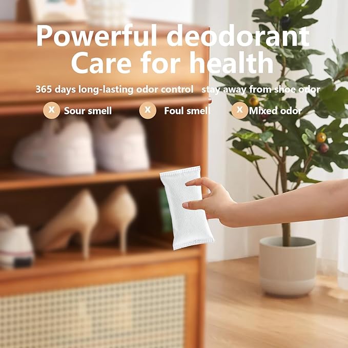 16 Pack Shoe Deodorizer Bags,Activated Charcoal Odor Absorber,Closet Deodorizer Odor Eliminator For Strong Odor,Shoe Smell Remover