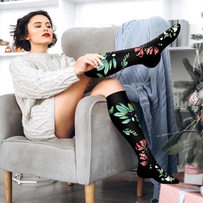 Bluemaple Compression Socks for Women & Men Circulation (6 Pairs) 15-20 mmHg is Best Support for Athletic Running Cycling