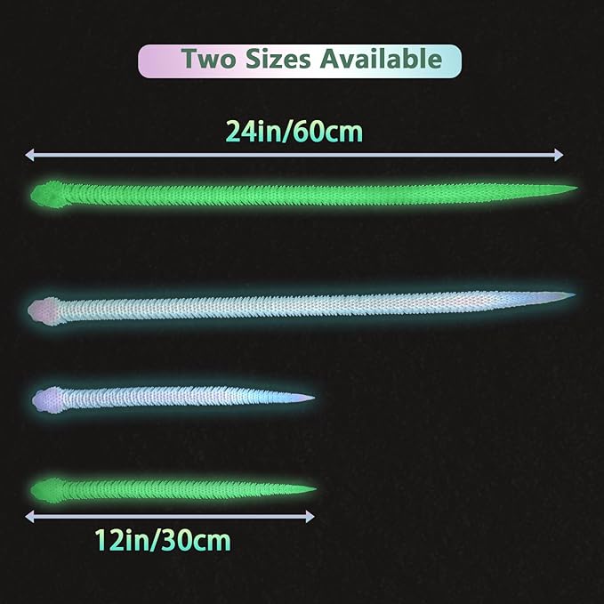 12in 3D Printed Snake Toys, Flexible 3D Printed Animal, Fidget ADHD Snake Toys, Perfect Desk Pet for Animal Collectors, Halloween Decor, Christmas Toy 2025