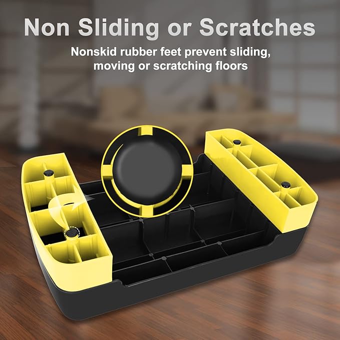 Height-Adjustable 4''-6'' Step Aerobics Platform Fitness Equipment Stepper Trainer Exercise Step Platform with 2 Riser