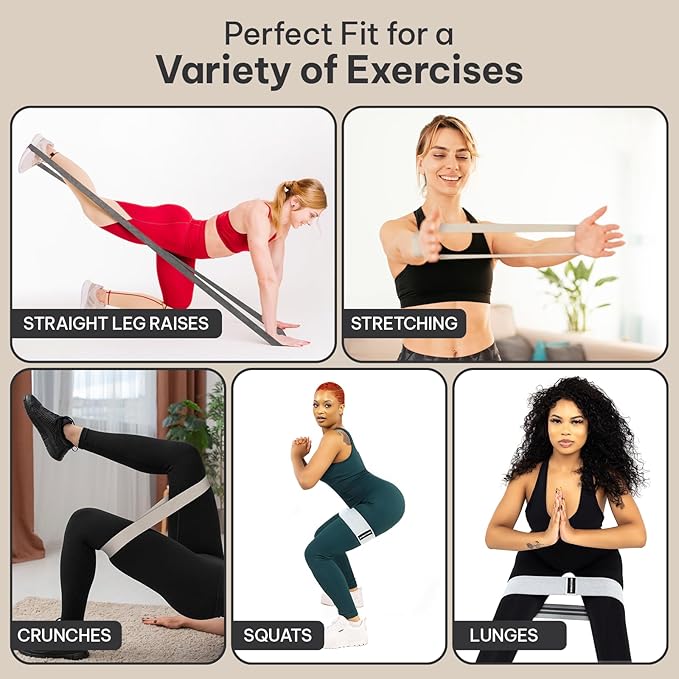 Exercise & Toning Kit. Resistance Bands, Booty Bands, Core Sliders Set for Men and Women, for Home Fitness, Gym, Yoga, Squat, Glute, Legs, Butt and core Building. Portable and Convenient.