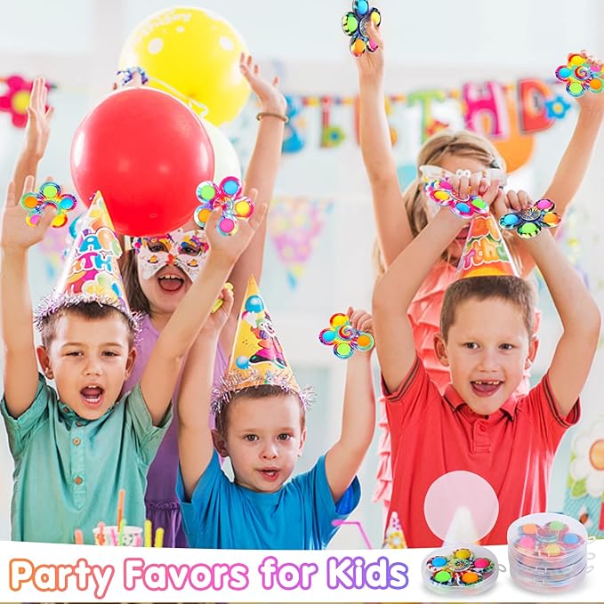 Gigilli 48 Pack Party Favors Fidget Spinners for Kids 4-8 8-12, Goodie Bags Stuffers for Kids 3-5, Pop Mini Fidget Toys Bulk Classroom Prizes, Toddler Birthday Party Gifts, Anxiety Autism Toy