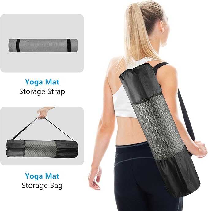 LFS Yoga Mat 72.8" x 31.5" x 2/5 inch Thick With Strap and Bag, Extra Wide Workout Mat for Women and Men, Non Slip Exercise Mat for Home Outdoor Yoga, Pilates, Stretching, Floor & Fitness Workouts