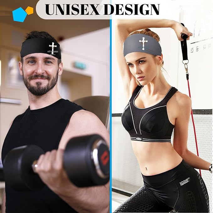 3pcs Sports Sweat Bands Headbands for Men Sweatbands Skull Workout Cooling Headbands for Men Women Running Headband Hairband Elastic Men's Head Sweat Band for Football