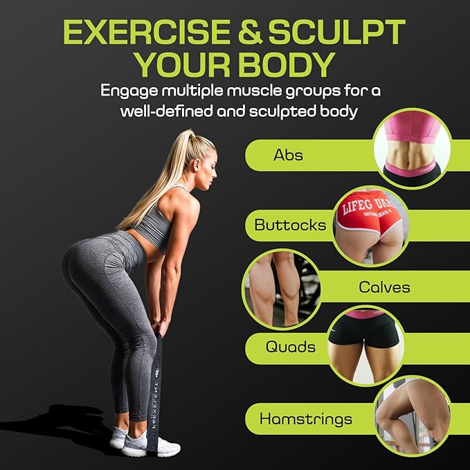 Fabric Resistance Bands for Working Out with 5 Strength Levels - Extra Light to Extra Heavy, Thick Resistance Workout Bands for Legs, Glutes, Hip, Stretching, Strength Training, and Physical Therapy