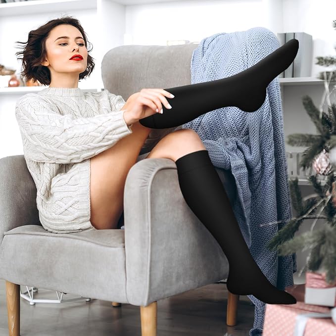 Bluemaple Compression Socks for Women & Men Circulation (6 Pairs) 15-20 mmHg is Best Support for Athletic Running Cycling