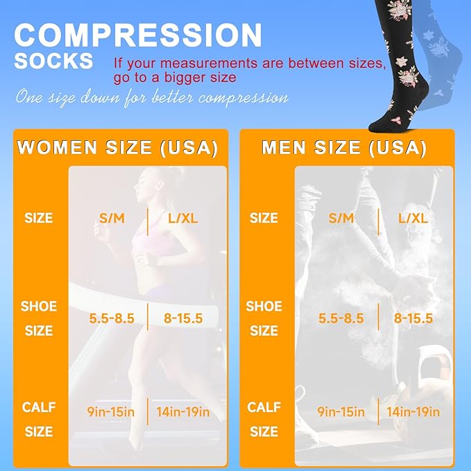 bropite Compression Socks for Women & Men Circulation-Support Knee High Socks 20-30 mmhg-Best for Running,Medical,Nurse,Travel