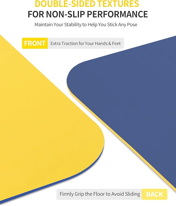 CAMBIVO Yoga Mat for Women Men Kids, 1/3 & 1/4 & 2/5 Inch Extra Thick Yoga Mat Non Slip, 72" x 24" TPE Yoga Mats, Workout Mat with Carrying Strap for Yoga, Pilates and Floor Exercises