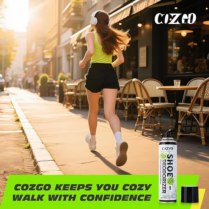 COZGO Shoe Deodorizer Spray, Shoe Refresher, Shoe Odor Smell Eliminator, 300ml (10oz) Long-Lasting Quick-Drying Formula Shoe Spray for Smelly Shoes, Sneakers, Gym Bag, Work Boots