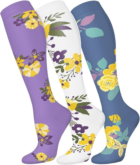 FuelMeFoot 3 Pack Copper Compression Socks - Compression Socks Women & Men Circulation - Best for Medical,Running,Athletic