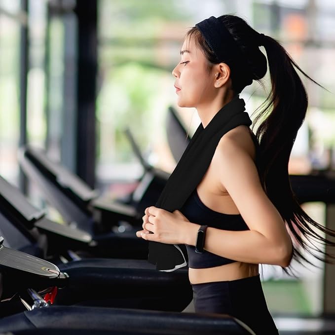 Custom 1-200 Pack Cooling Towel 40"x12", Design Your Team Logo Photo Ice Towel Personalized Soft Breathable Sport Towel Customized Workout Sweat Towel for Yoga Gym Activities (Black)