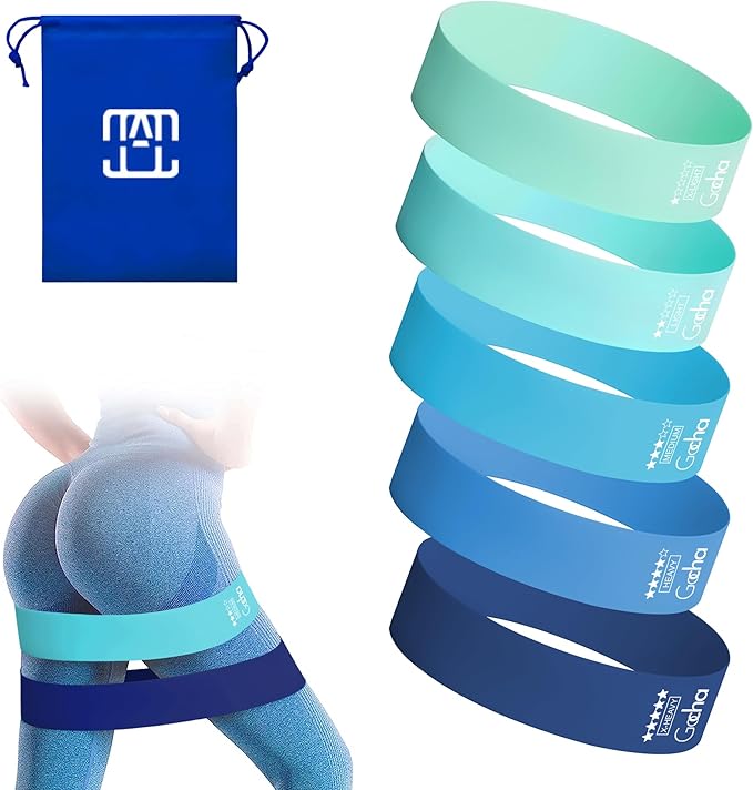 GOCHA | Resistance Bands Set (5 Pack) - Premium Natural Latex Loop Bands for Strength Training, Home Workouts, Physical Therapy, Yoga - Exercise Bands with Carry Bag (X-Light to X-Heavy)