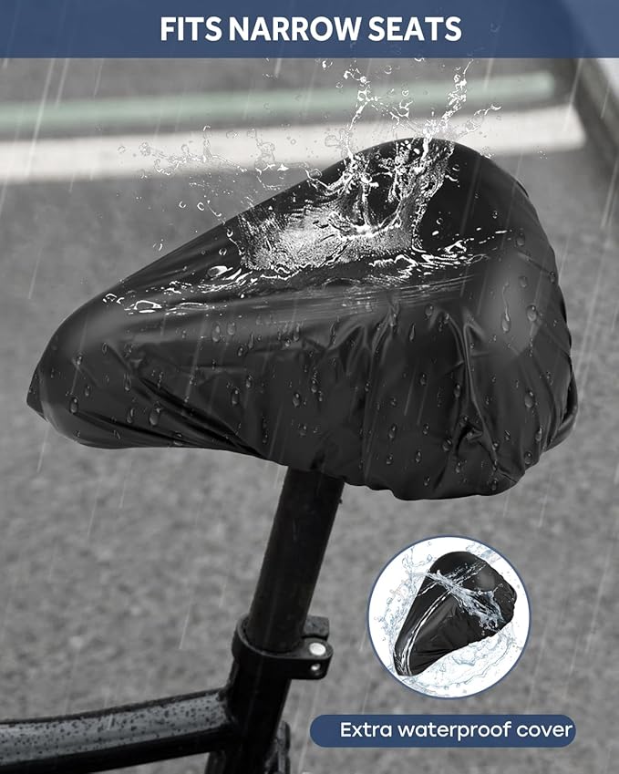 Bike Seat Cushion, Comfortable Bicycle Saddle Cover for Indoor and Outdoor Cycling, Padded Gel Cover for Exercise, Mountain & Road Bikes, Universal Fit for Peloton & Stationary Bikes