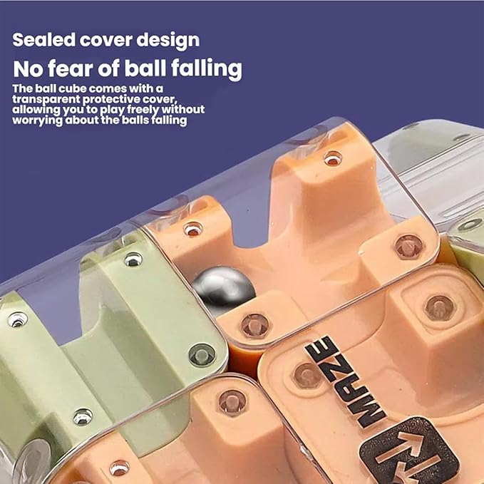 Large Labyrinth 3D Puz-zle Cube, Spatial Awareness Brain Training Toy for Stress Relief & Logic Development, Mind Teaser Challenge Game, Spatial Logic Puzzle for Kids and Adults (Yellow)