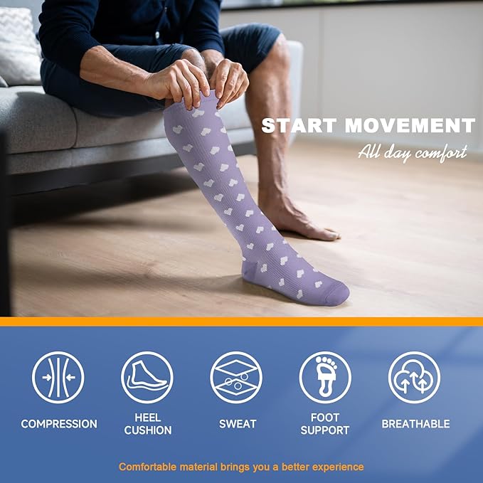 bropite Halloween Compression Socks for Women & Men-Pumpkin Ghost 6 Pairs 20-30mmhg Support Running Nurse Travel