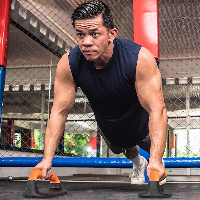 SELEWARE Push Up Bars Pushup Stands Handstand Bars, Soft Rubber Handle Provide Comfy Grip, Fit for Calisthenics, Fitness, Floor strength training, Stable and Sturdy Construction Support 500 lbs