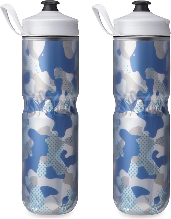 HydraPak | Polar Bottle - Polar Sport Insulated Water Bottle 2-Pack - BPA-Free, Sport & Bike Squeeze Bottle with Handle (Contender Blue, 700ml / 24oz)