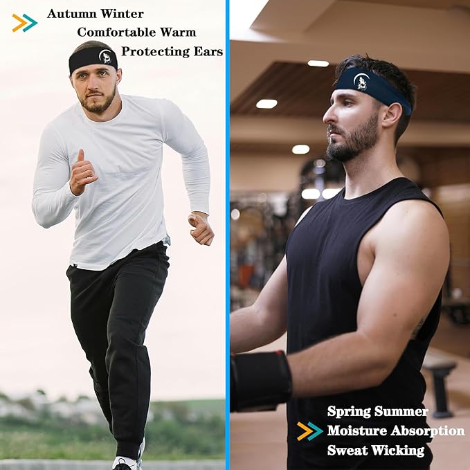 3pcs Sports Sweat Bands Headbands Men Head Sweat Band Headbands for Men Skull Sweatbands Mens Women