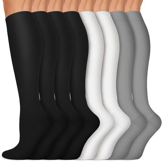 Iseasoo Copper Compression Socks (15-20 mmHg) for Men & Women - Running, Hiking, Cycling, Travel - Improves Circulation