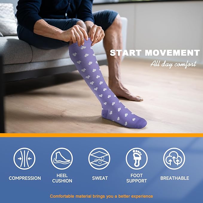 bropite Compression Socks for Women & Men Circulation-Support Knee High Socks 20-30 mmhg-Best for Running,Medical,Nurse,Travel