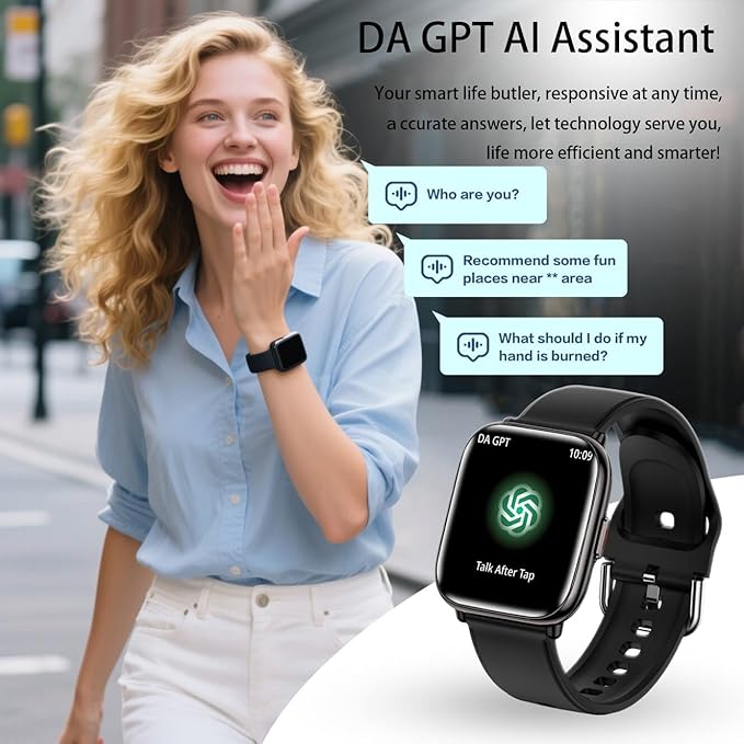 2025 Lightweight Smart Watch for Women, 1.75" AMOLED AI Smartwatch with Da GPT, Fitness Tracker with Heart Rate SpO2 Blood Pressure Sleep Monitor, 120+ Sports Modes, IP68 Waterproof for Android iOS