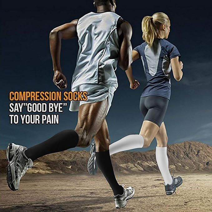 Graduated Compression Socks for Women&Men 20-30mmhg Knee High Socks Travel Hiking Running Stocking