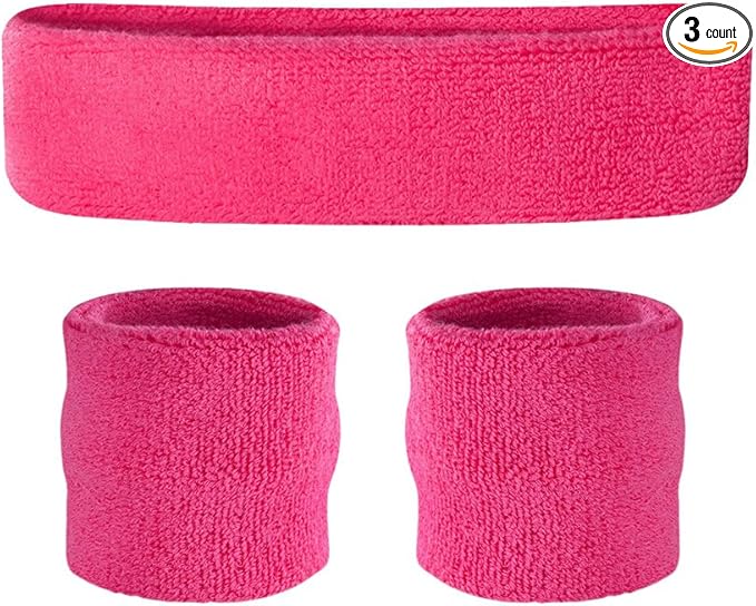 Suddora Sweatbands for Kids, Moisture Wicking 2 Wristbands and 1 Headband Set, Soft and Skin-Friendly Fabric, Moisture-Wicking Athletic Sweat Bands for Basketball, Baseball, Soccer