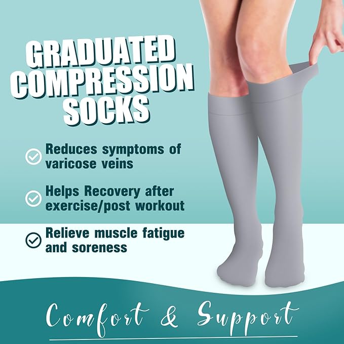 COOLOVER Compression Socks for Women and Men - Best for Circulation, Running, Athletic, Recover, Nurse, Travel