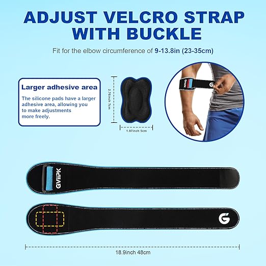 Upgraded Tennis Elbow Brace for Men Women, Adjustable Golfers Elbow Support Strap Band for Tendonitis, Forearm Brace with Pressure Warning Design, Compression Pad for Forearm Tendon Pain Relief