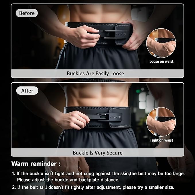 MANUEKLEAR 10mm Thick & 4inch Wide Weight Lifting Belt Lever, Lever Belt Weightlifting for Men and Women, Powerlifting Lever Gym Belt for Squat Deadlift Workout