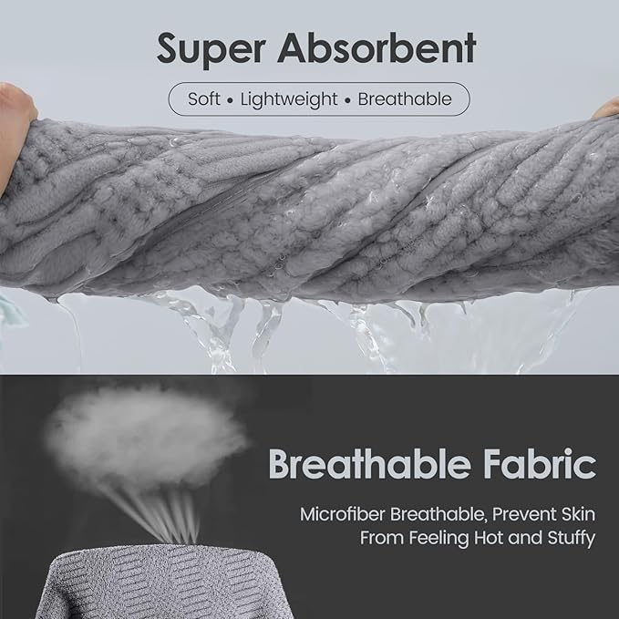 JML Microfiber Bath Towels, Large Bathroom Towel 2 Pack (30" x 60"), Oversized, Soft, Super Absorbent and Fast Drying, Multipurpose Use for Sport, Fitness, Yoga, Diamond Cross Grid Gray