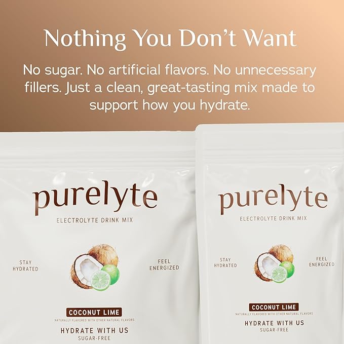 Electrolyte Drink Mix – Sugar-Free Hydration Powder Packets – Clean Electrolytes with Trace Minerals – Keto, Vegan, Gluten-Free – No Artificial Sweeteners – 30 Sticks – Coconut Lime