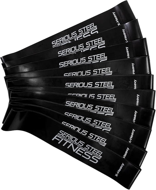 Serious Steel Fitness Mini Resistance Loop Bands | Rehab and Prehab Stretch Bands | 12" Exercise Workout Bands (Sets of 5 Pack and Sets of 10 Pack Trainer Options Available!)