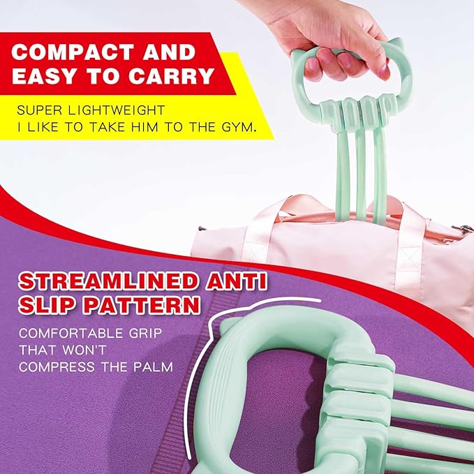 6 Gear Adjustable Resistance Bands, Fitness Resistance Bands Exercise Bands with Comfort Grips, Unisex, for Arms, Chest Extender, Home Workout, Fitness, Pilates