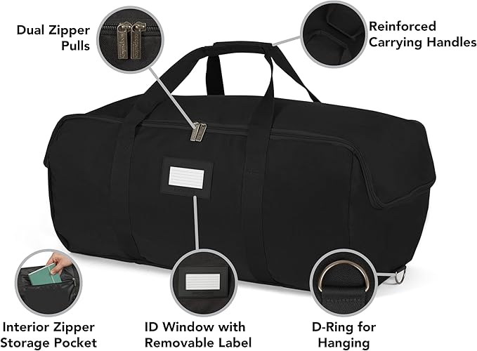 Covermates Keepsakes - Storage Duffel Bag - Heavy Duty Polyester - Reinforced Handles - Closet Storage, Black