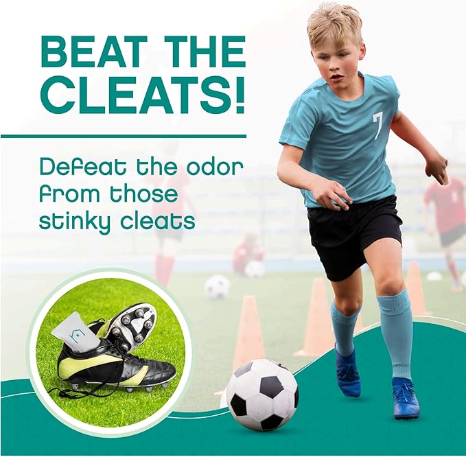 Shoe Deodorizer with Zeolites 2-Pack - Odor Eliminator, Air Freshener, Smell Absorber, Sneakers, Gym Bags, Soccer Cleats, Closets, Pet Area, Reusable - Shoe Deodorant