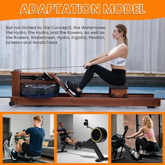 Rowing Machine Seat Cushion, Rowing Machine Seat Cushion Compatible with Concept 2 Rower, Hydrow, Peloton and More Rowing Machines, Concept 2 Rower Accessories(Black)