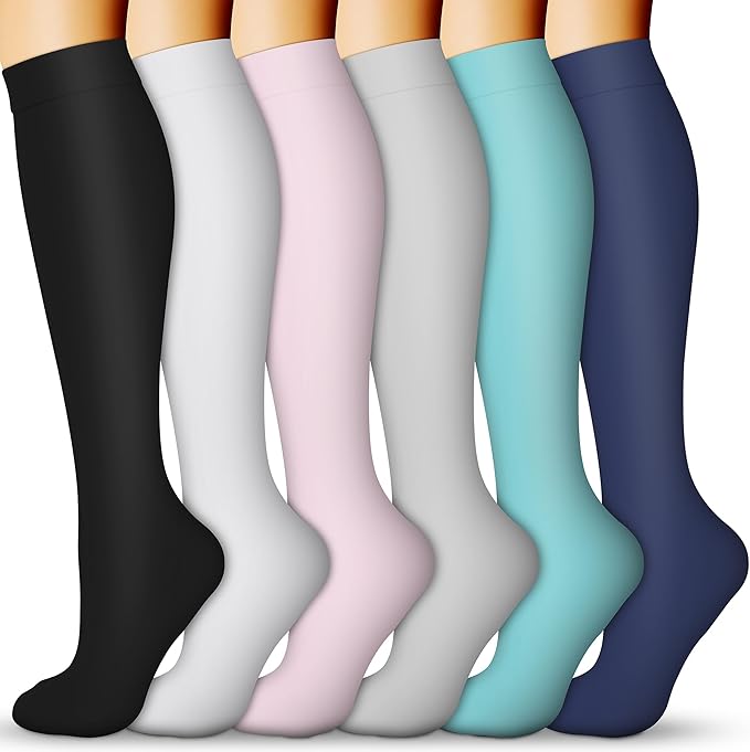 Compression Socks for Women & Men 15-20 mmHg, Best for Medical, Nursing, Running, Athletic, Varicose Veins, Travel