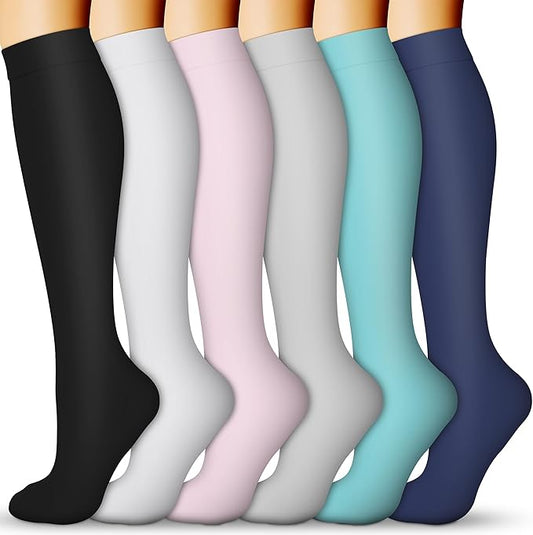 Compression Socks for Women & Men 15-20 mmHg, Best for Medical, Nursing, Running, Athletic, Varicose Veins, Travel