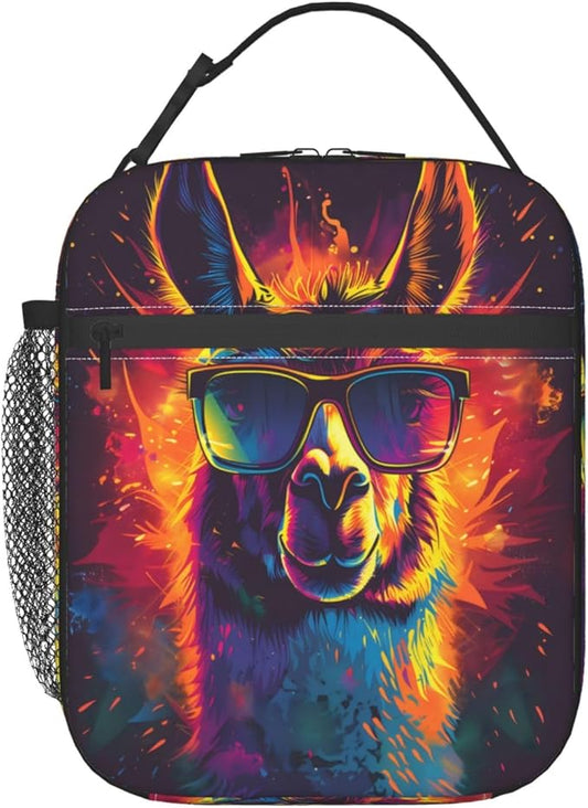 Insulated Lunch Box for Women Men, Alpaca Theme Lunch Box Reusable Portable Lunch Bag Cooler Tote Waterproof Lunch Container for Office Picnic Work Travel