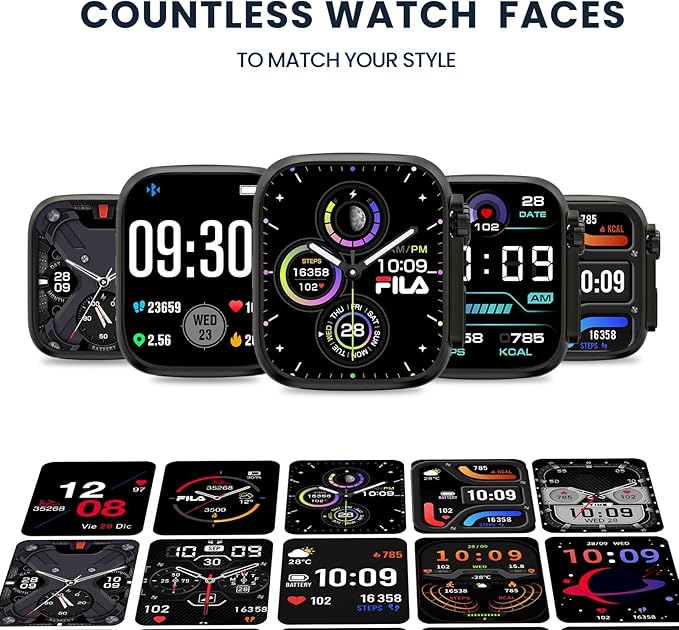 Fila Smart Watch with Bluetooth Calls, 1.83" Screen Fitness Tracker for Men Women, IP67 Waterproof, 120+ Workout Modes, 24/7 Heart Rate/Sleep Tracking, iOS Android Compatible - SW70 (Rose Gold)