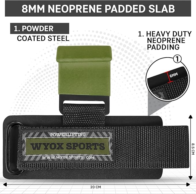 WYOX Weight Lifting Hooks for Men & Women (Pair) – Heavy Duty Wrist Support Straps with Hooks for Deadlifts, Pull Ups, Shrugs – Gym Lifting Straps with Grip Assist for Weightlifting & Strength Training