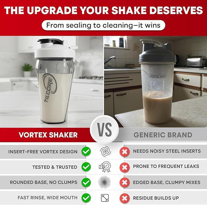 Vortex Protein Shaker Bottle 24 oz/700ml - Premium BPA-Free Pre-Workout Shaker Cup for Protein Shakes & Smoothies, Leak-Proof & Durable Bottle-Shakers for Active Lifestyles