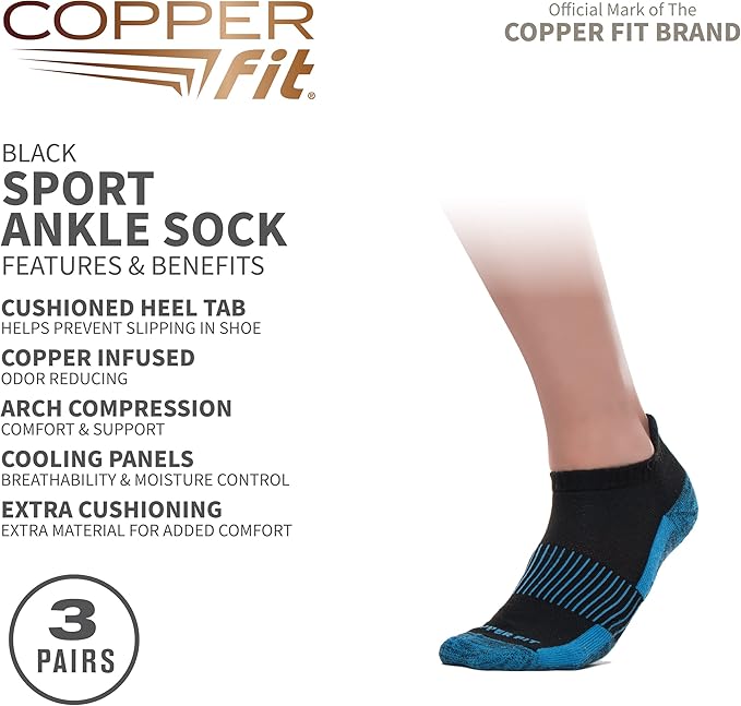 Copper Fit Ankle Length Sport Socks