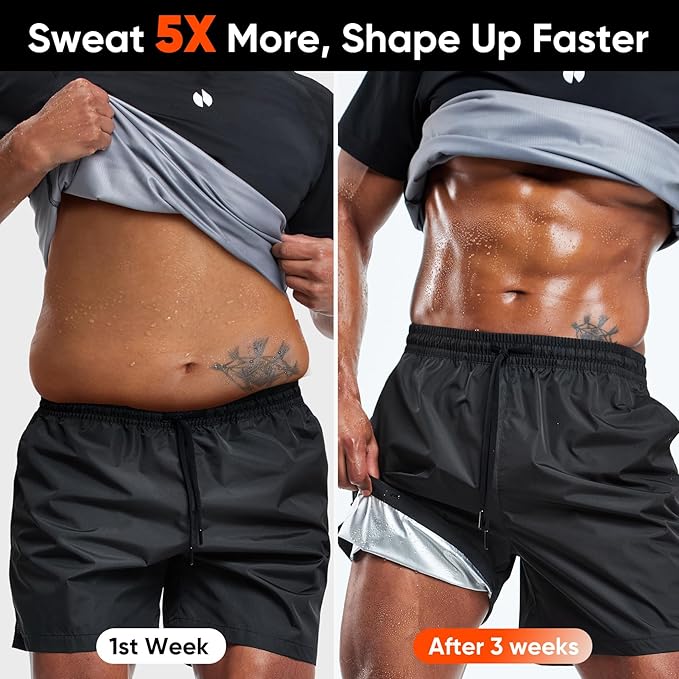 HOTSUIT Sauna Shirt for Men Workout Sweat Suit Heat Trapping Tops Fat burning Compression Shirts for Gym Exercise Boxing