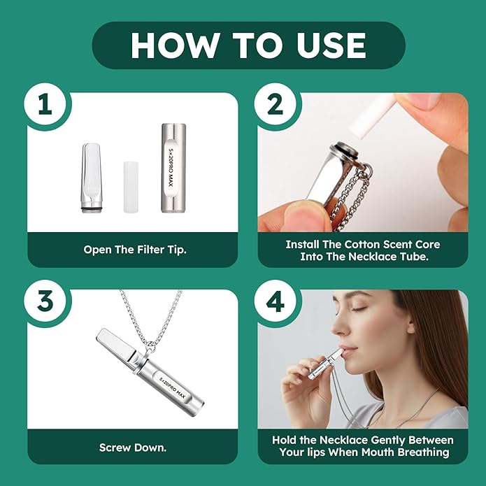 Breathing Necklace for Calm, Stainless Steel Breathing Pendant Breathwork Tool for Calm Meditation & Stress Relief, Mindfulness Slow Breathing Trainer, Adjustable Chain, Gift for Women Men