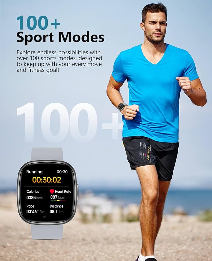 Smart Watch for Men Women, 24/7 Heart Rate/Spo2/HRV Monitor,1.72" Super Retina HD Display Fitness Watch with Sleep Monitor,135 Sports Modes Fitness Tracker, IP68 Waterproof Compatible Android and iOS